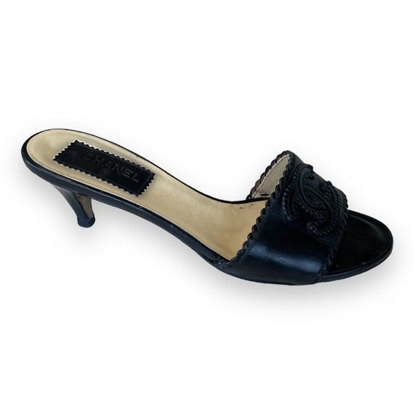 chanel slip on kitty heel sandals 38 - Picture 6 of 7